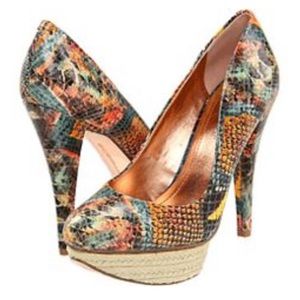 BCBGENERATION Capone Snakeskin Platform Heels